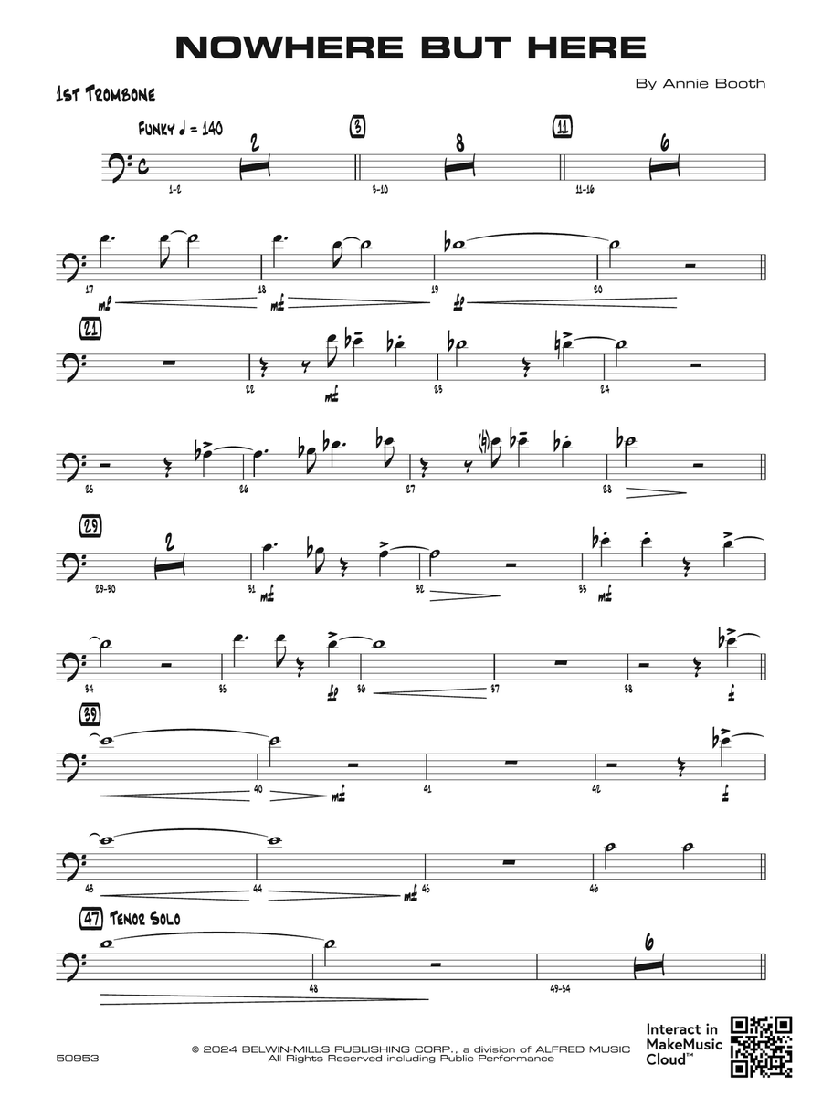 Nowhere but Here: 1st Trombone Trombone scores gallery preview page 1