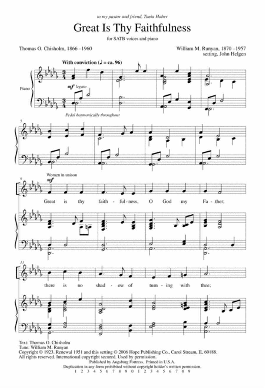 Great Is Thy Faithfulness 4-Part scores gallery preview page 2
