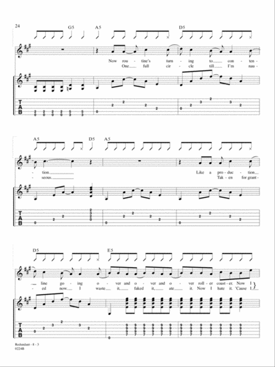 Redundant Guitar Tablature scores gallery preview page 3