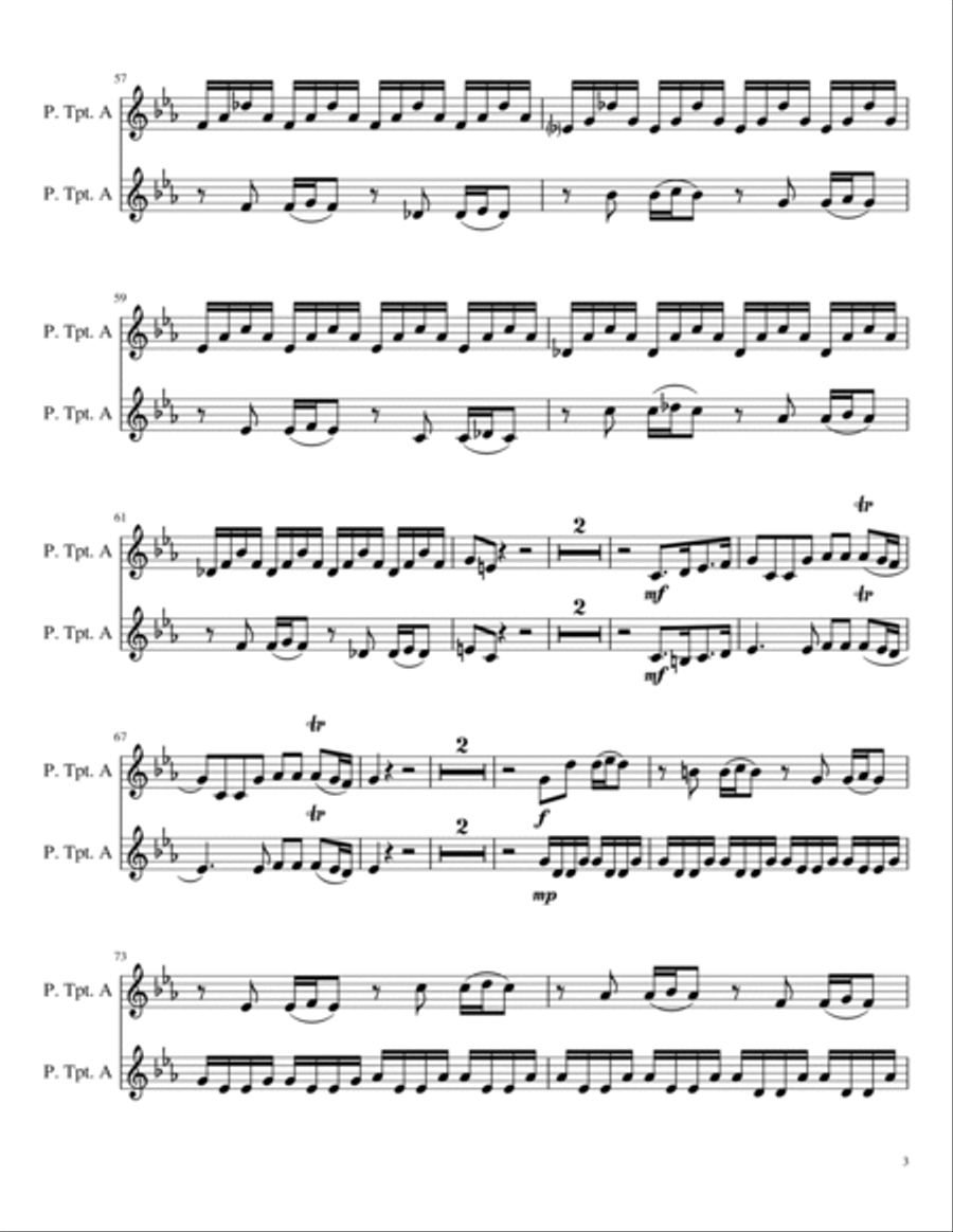 Concerto for Two Violins in A Minor Trumpet Duet scores gallery preview page 3
