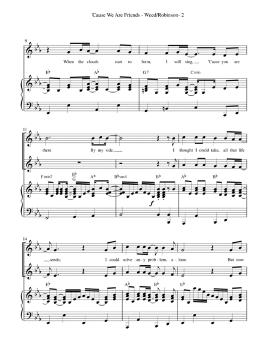 Cause We Are Friends Piano, Vocal, Guitar scores gallery preview page 2
