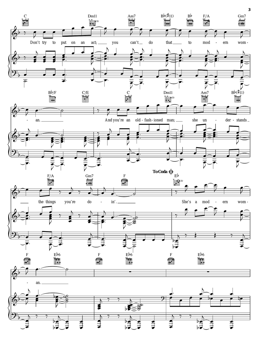 Modern Woman Modern Woman Piano, Vocal, Guitar scores gallery preview page 3