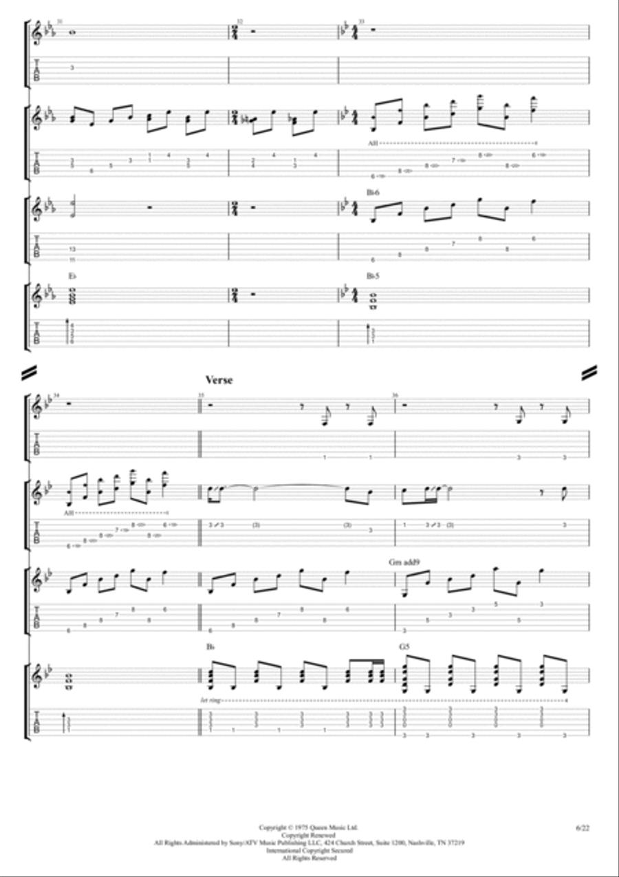 Bohemian Rhapsody Acoustic Guitar scores gallery preview page 6