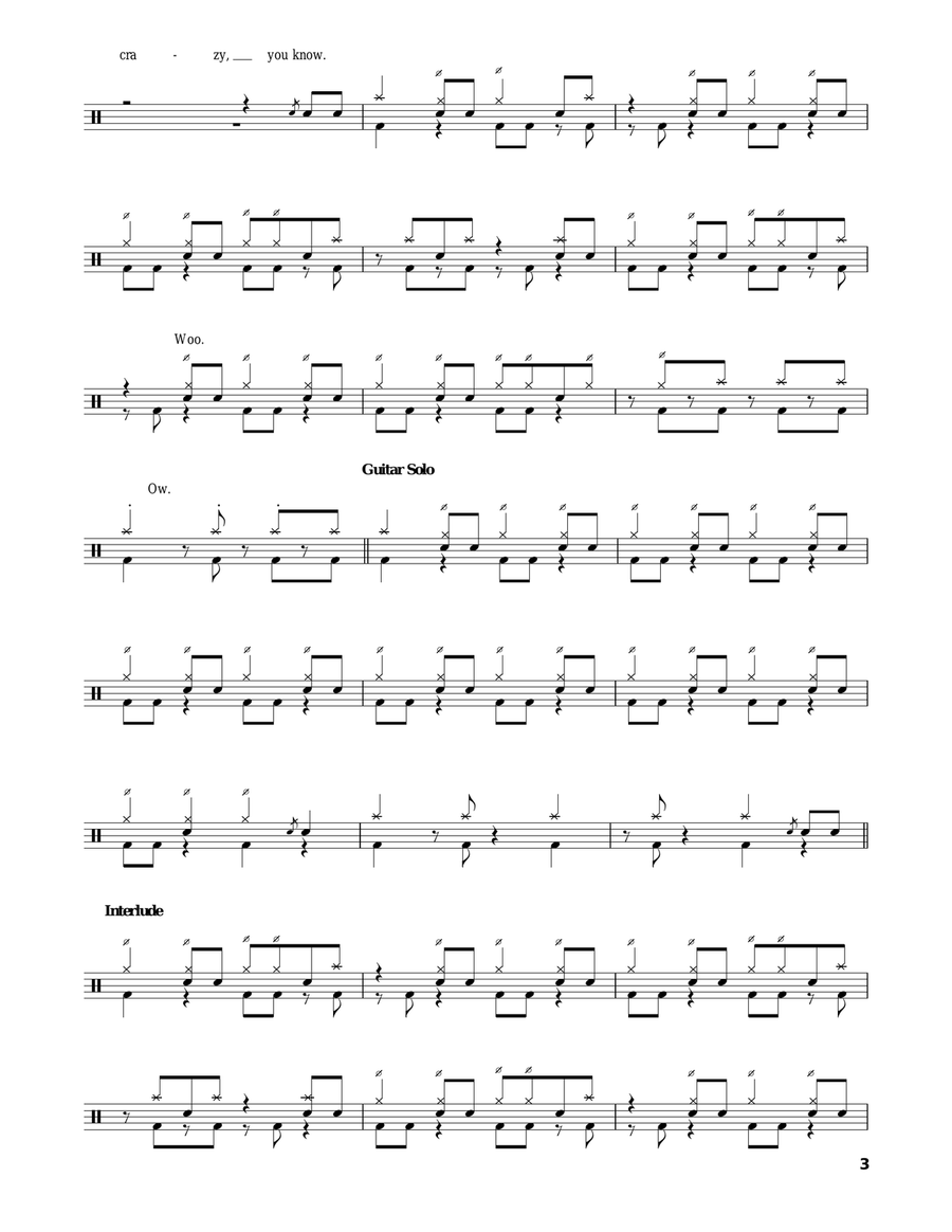 Stone Cold Crazy Drum Set scores gallery preview page 3