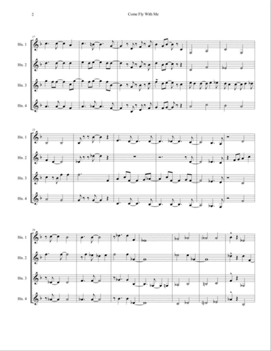 Come Fly With Me Brass Ensemble scores gallery preview page 4