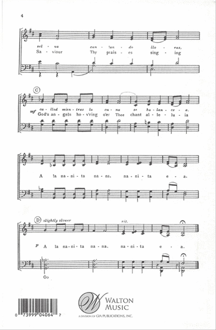 A La Nanita Nana - SATB 4-Part scores gallery preview page 4
