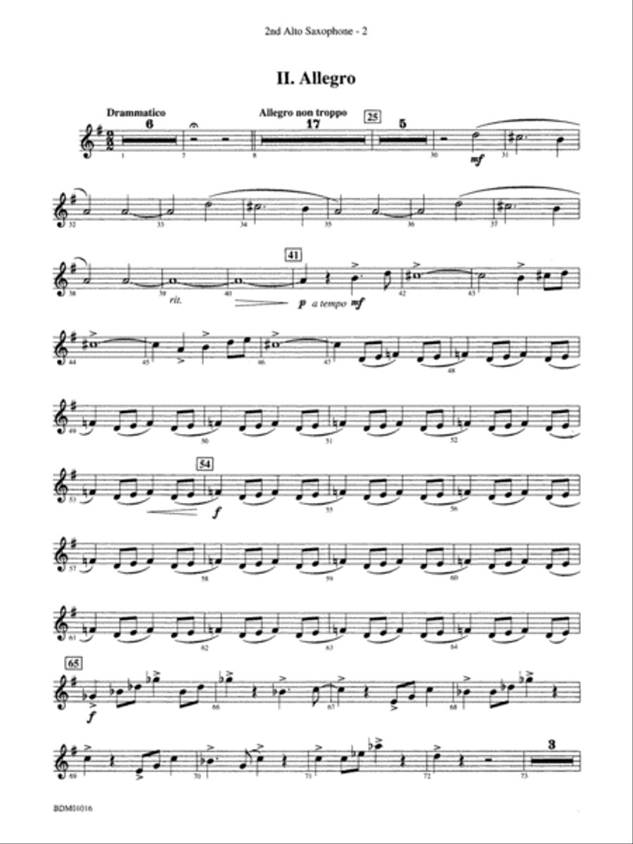 Fanfare and Allegro: 2nd E-flat Alto Saxophone Concert Band scores gallery preview page 2