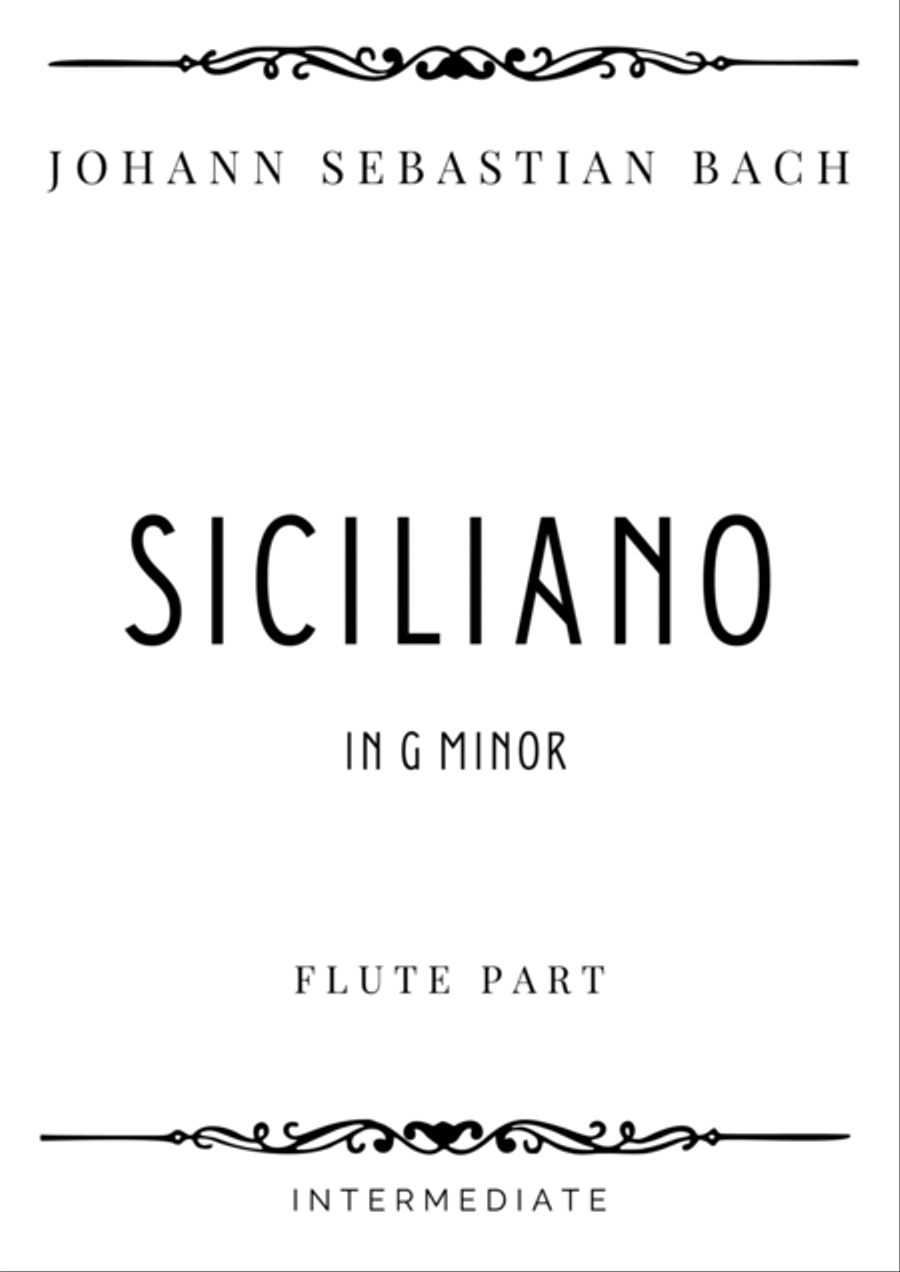 J.S. Bach - Siciliano in G minor from Flute Sonata - Intermediate Flute Solo scores gallery preview page 4