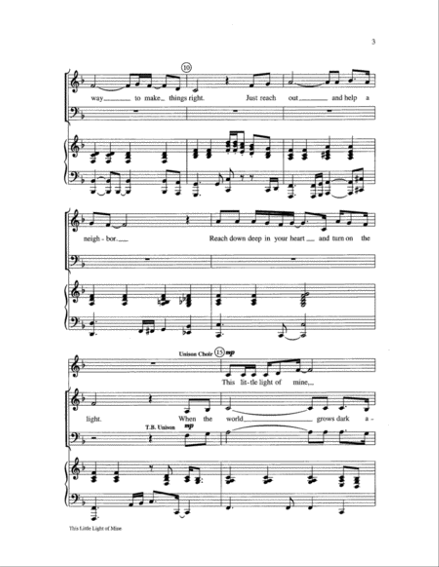 This Little Light of Mine 4-Part scores gallery preview page 3