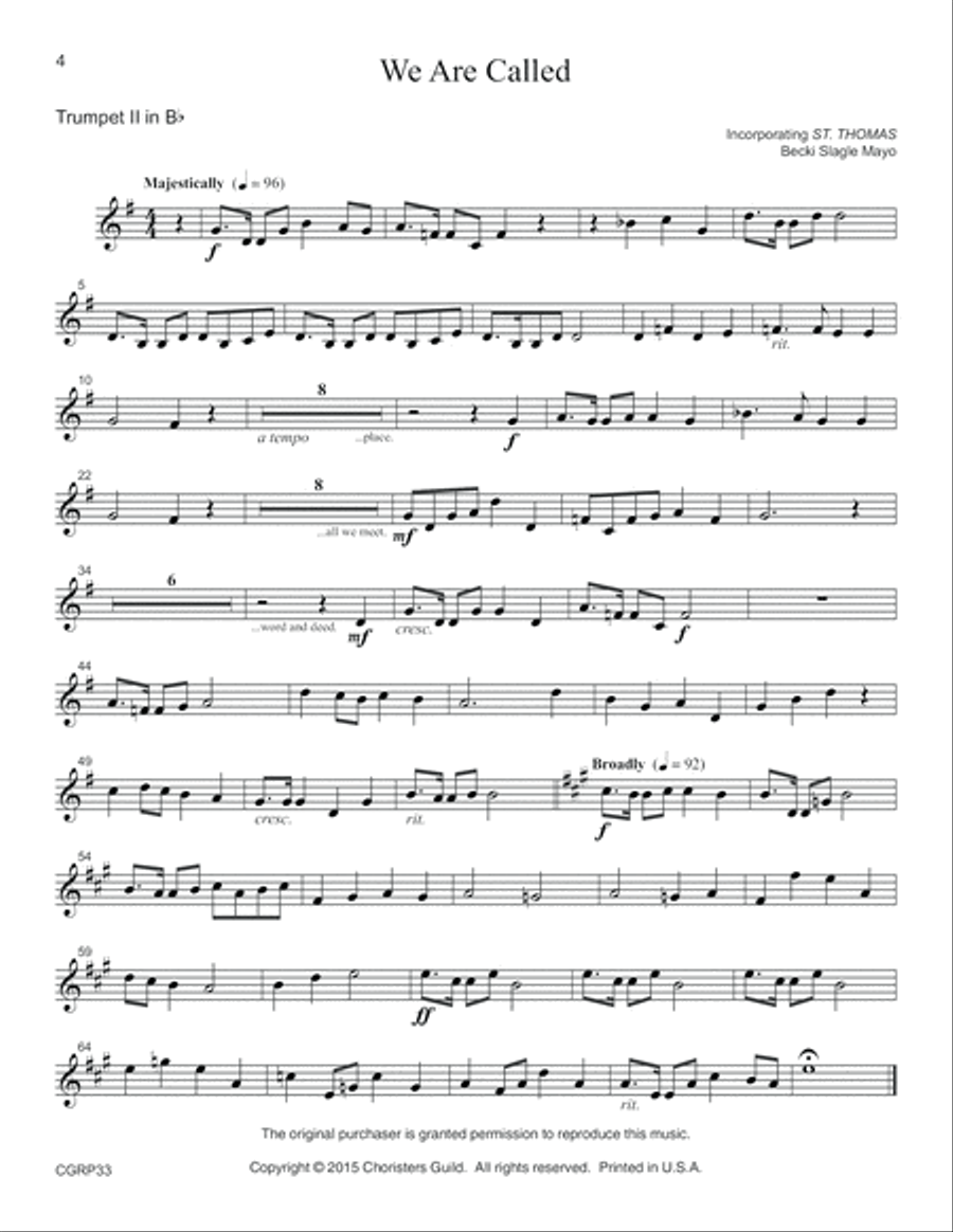 We Are Called (Reproducible Brass Parts) 4-Part scores gallery preview page 4