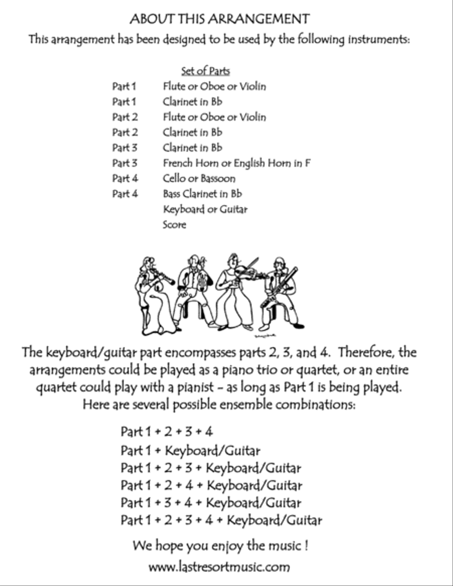 Simon Tov/Kalle Chosen Mazel Tov for Double Reed Quartet (2 Oboes, English Horn & Bassoon) with opti Woodwind Quartet scores gallery preview page 3