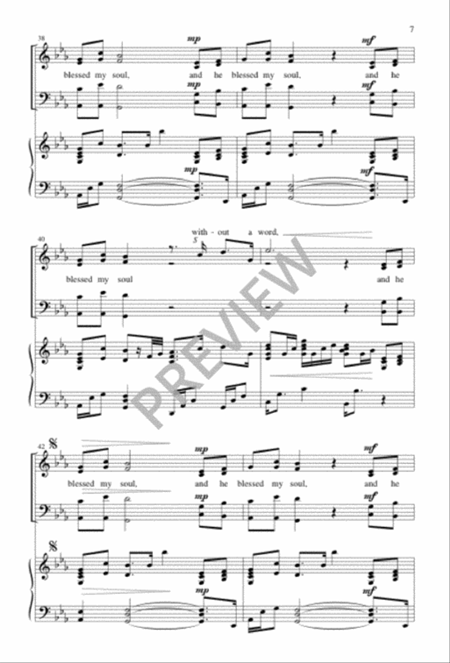 And He Blessed My Soul 4-Part scores gallery preview page 7