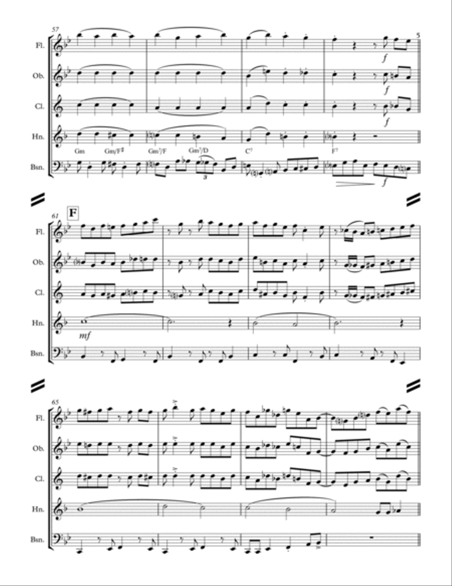 Rockin' Around The Christmas Tree Woodwind Quintet scores gallery preview page 6