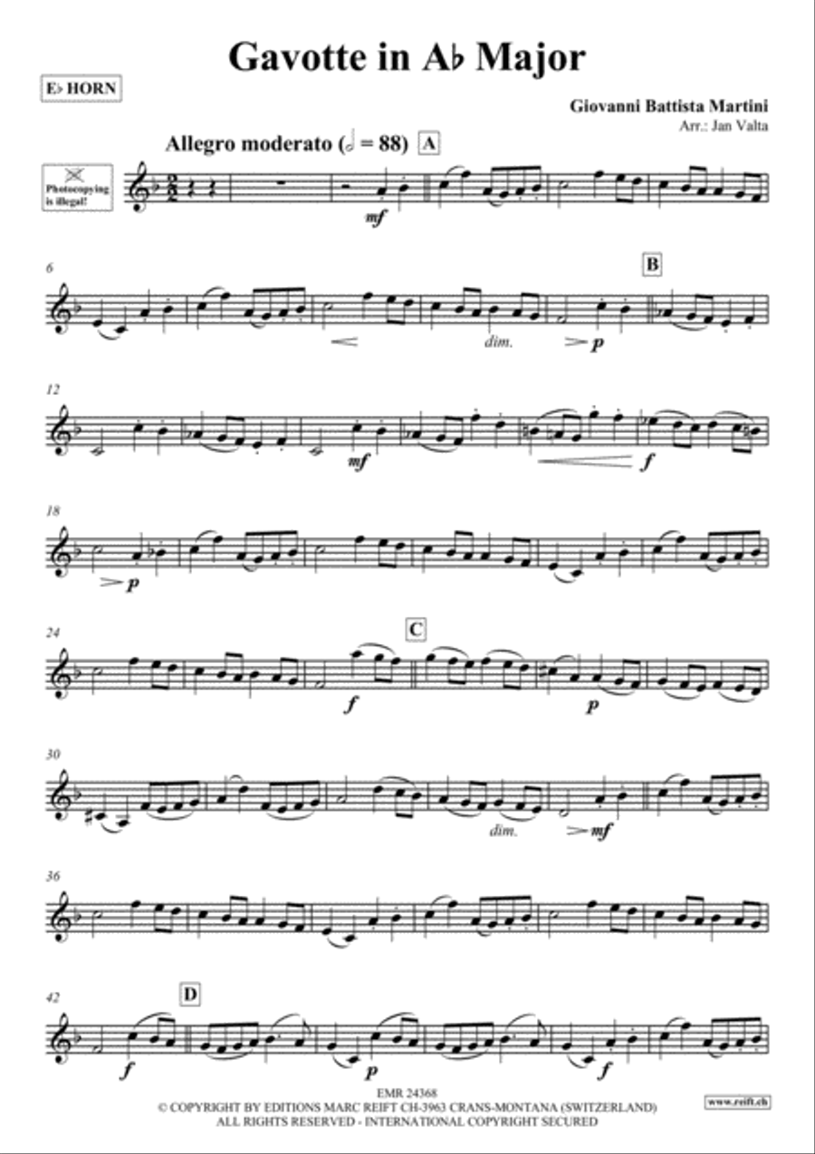 Gavotte in Ab Major Horn scores gallery preview page 2