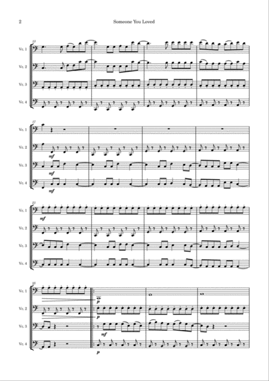 Someone You Loved String Quartet scores gallery preview page 2