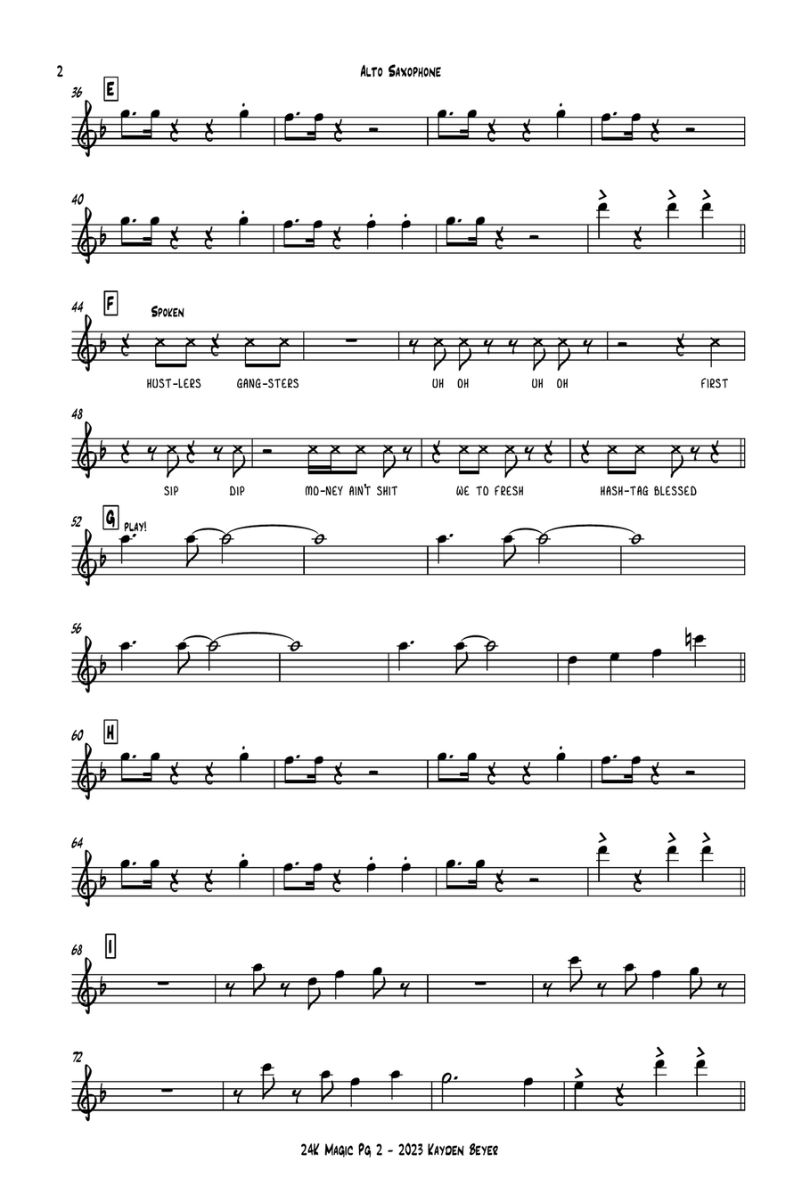 24k Magic - Score Only Jazz Ensemble scores gallery preview page 2