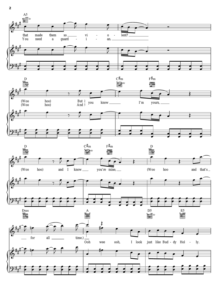 Buddy Holly Piano, Vocal, Guitar scores gallery preview page 2