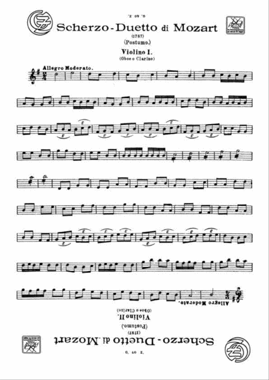 Scherzo - Duetto (1787 - Postumo) String Duet scores gallery preview page 2
