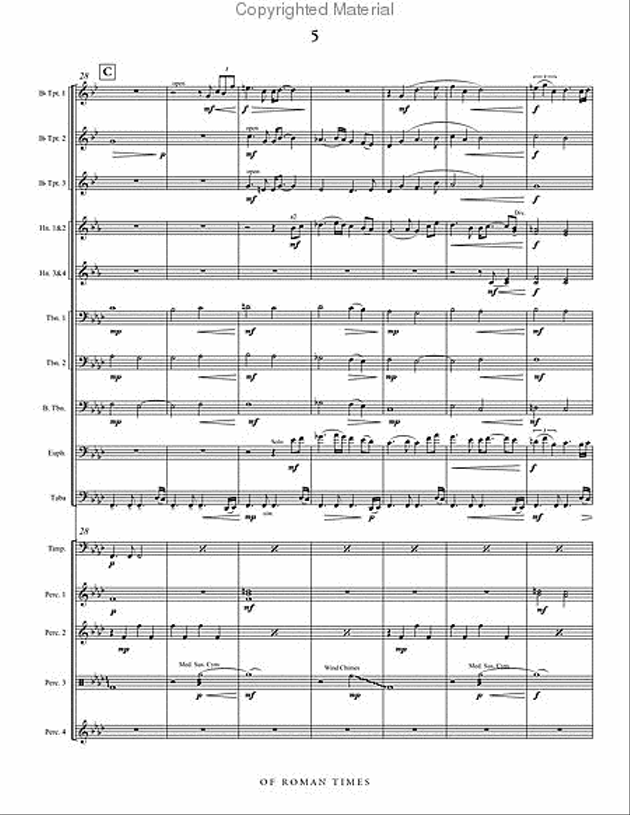 Of Roman Times (score & parts) Percussion Ensemble scores gallery preview page 6