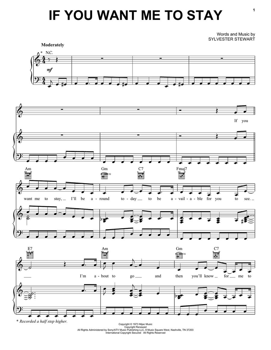 If You Want Me To Stay Acoustic Guitar scores gallery preview page 1