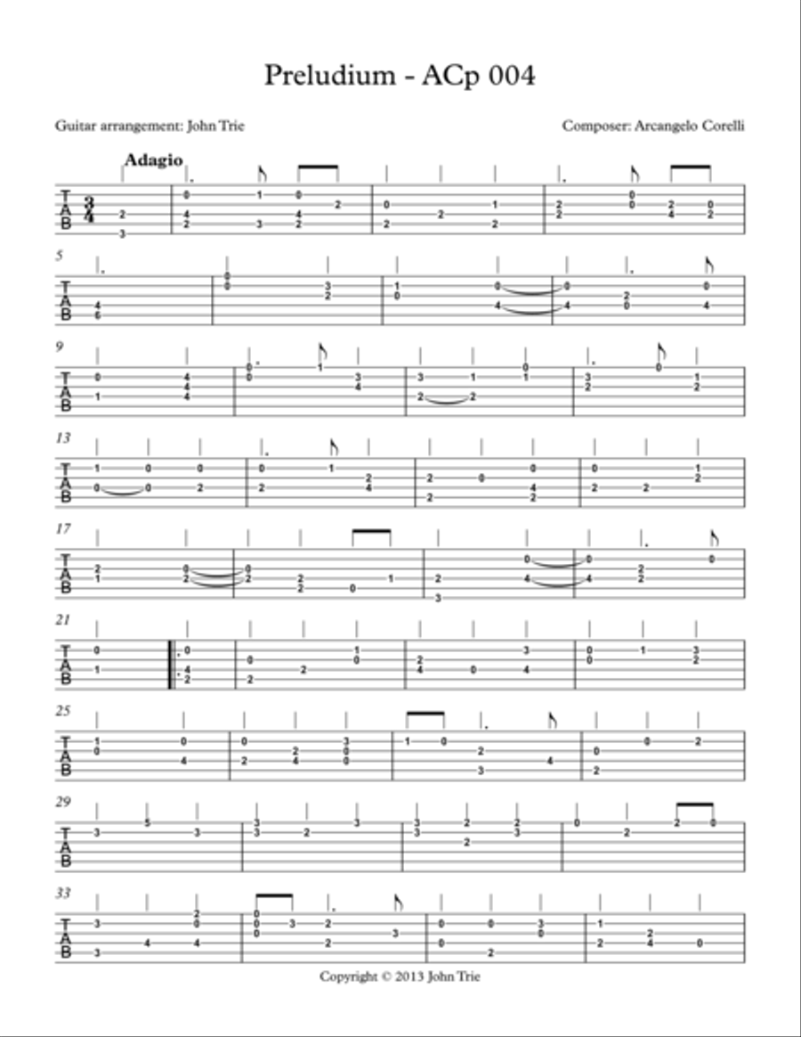 Preludium - ACp004 tab Acoustic Guitar scores gallery preview page 2
