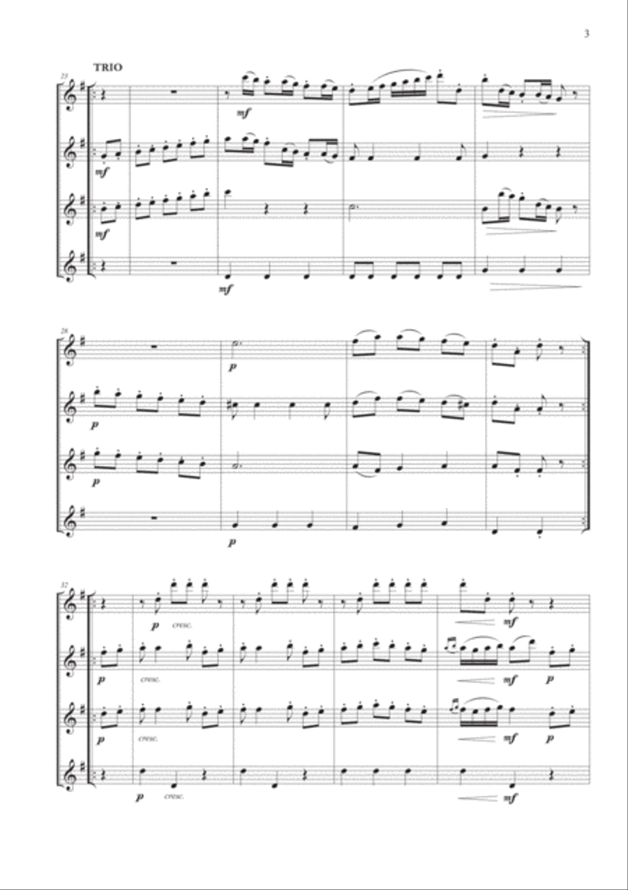 Boccherini's Minuet for Flute Quartet Flute Quartet scores gallery preview page 5