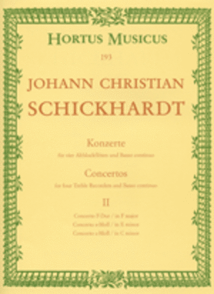 Sechs Konzerte for 4 Treble Recorders and Basso continuo