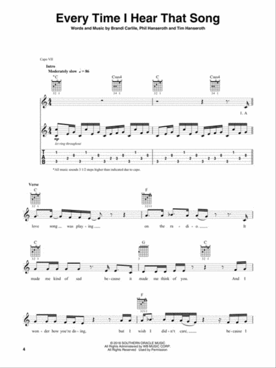 Brandi Carlile – By the Way, I Forgive You Acoustic Guitar scores gallery preview page 4
