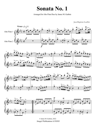 Loeillet: Sonata No 1 for Alto Flute Duo