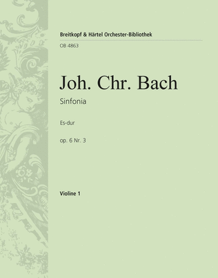 Book cover for Sinfonia in Eb major Op. 6 No. 3