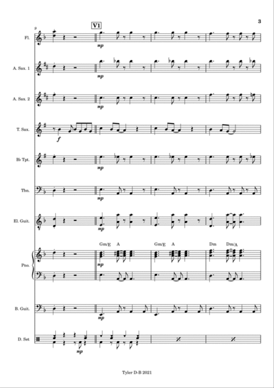 Sway (quien Sera) - Score Only Jazz Ensemble scores gallery preview page 3