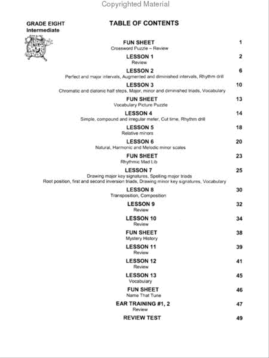 Theory Time Grade 8 Workbook Piano Method scores gallery preview page 2