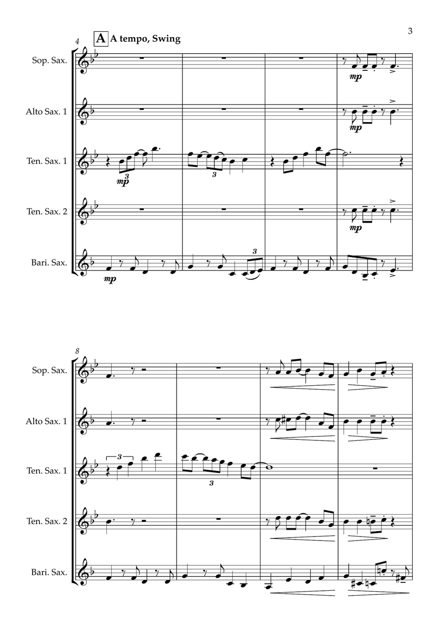 Have Yourself A Merry Little Christmas from MEET ME IN ST. LOUIS Saxophone Quintet scores gallery preview page 3