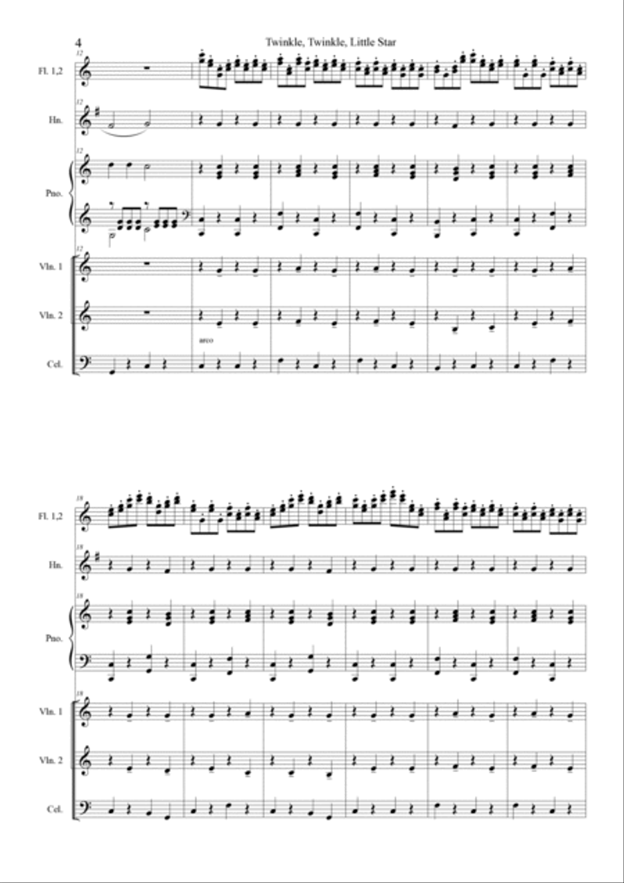 Twinkle, Twinkle, Little Star Large Ensemble scores gallery preview page 4