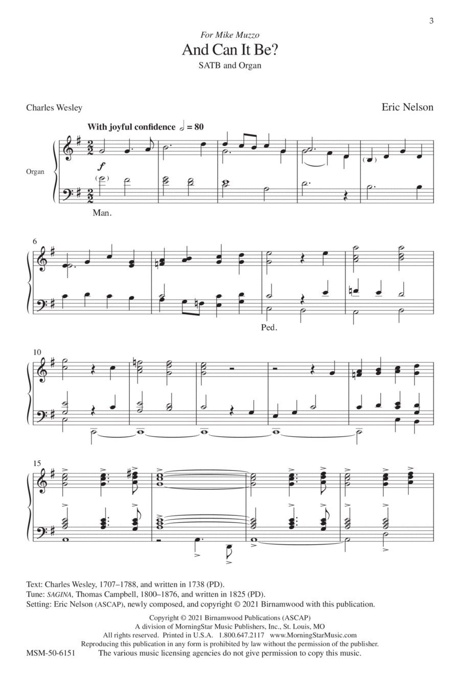 And Can It Be? 4-Part scores gallery preview page 1