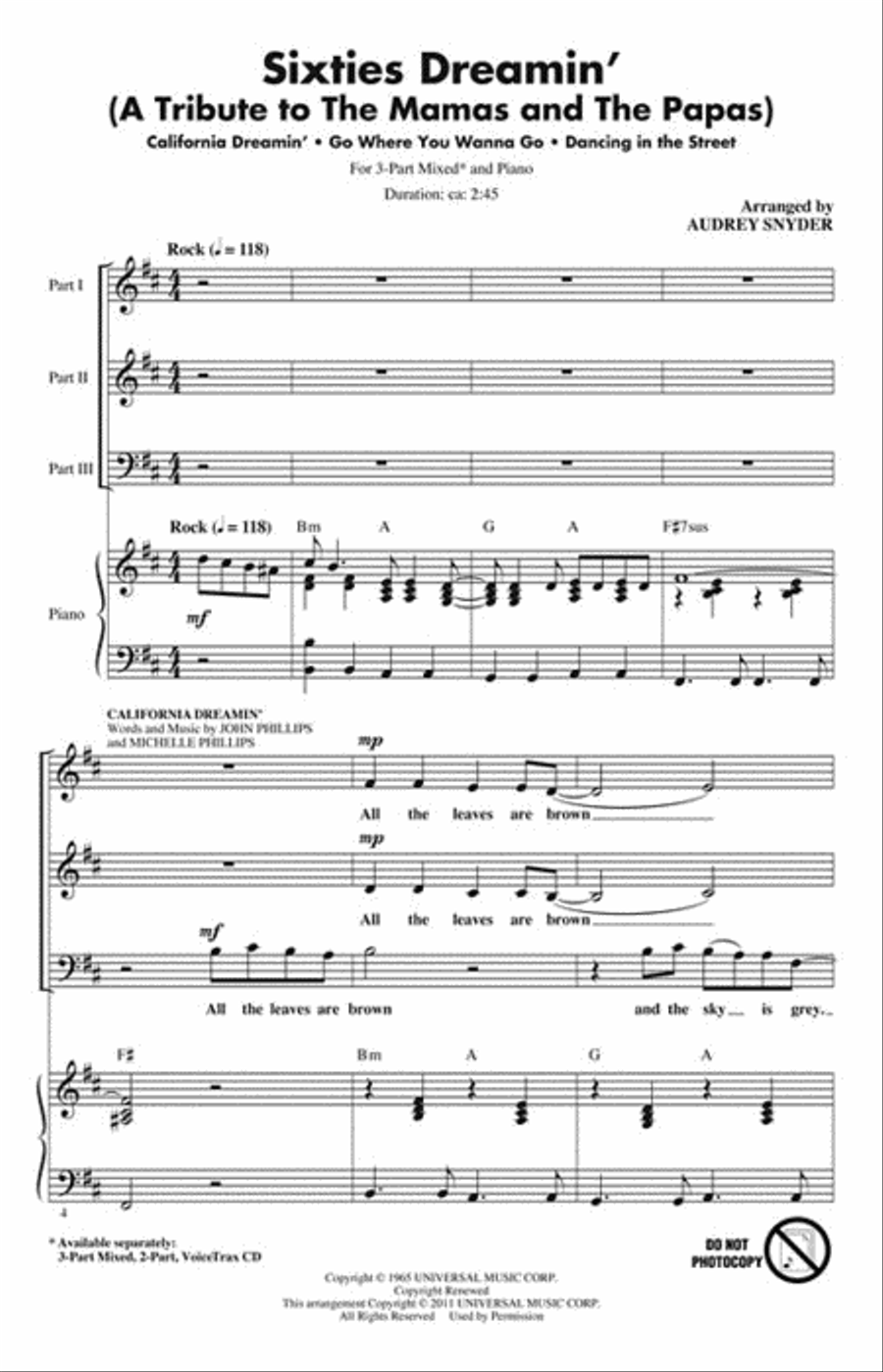 Sixties Dreamin' Sixties Dreamin' 3-Part scores gallery preview page 2