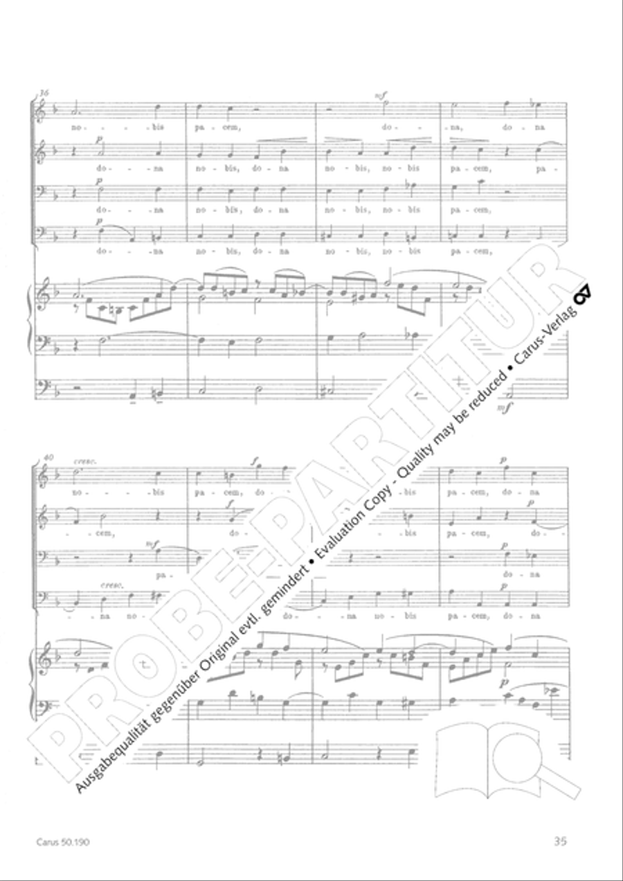 Mass in F major TTBB scores gallery preview page 35
