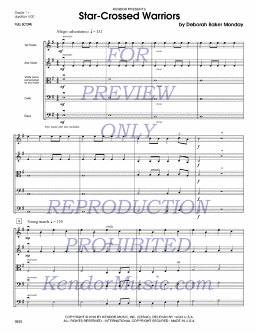 Star-Crossed Warriors (Full Score) String Orchestra scores gallery preview page 2