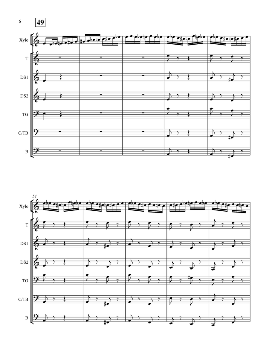 Flight of the Bumblebee for Xylophone and Steel Band Steel Drum Band scores gallery preview page 6