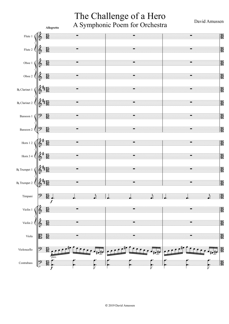 The Challenge of a Hero Full Orchestra scores gallery preview page 1