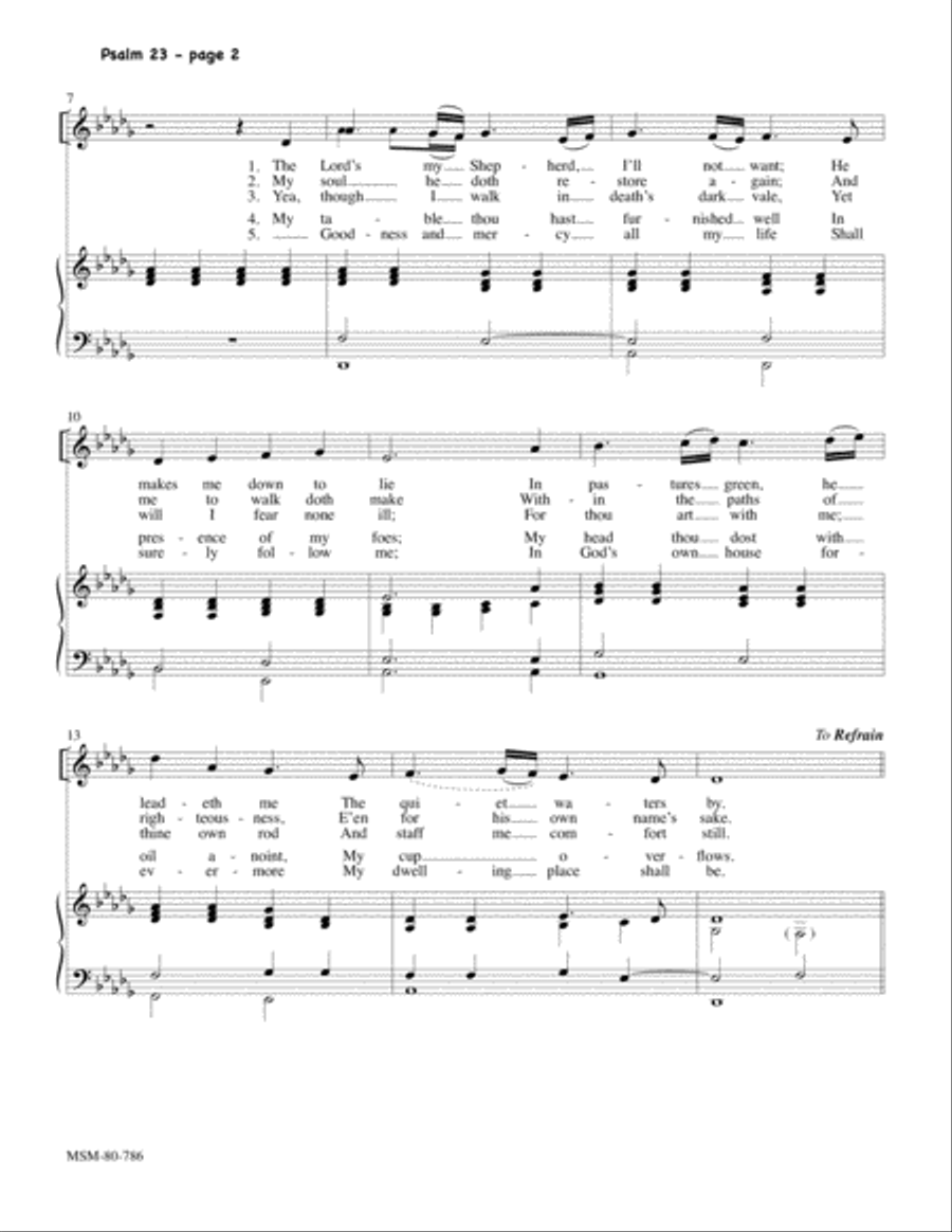 Psalm 23 4-Part scores gallery preview page 2