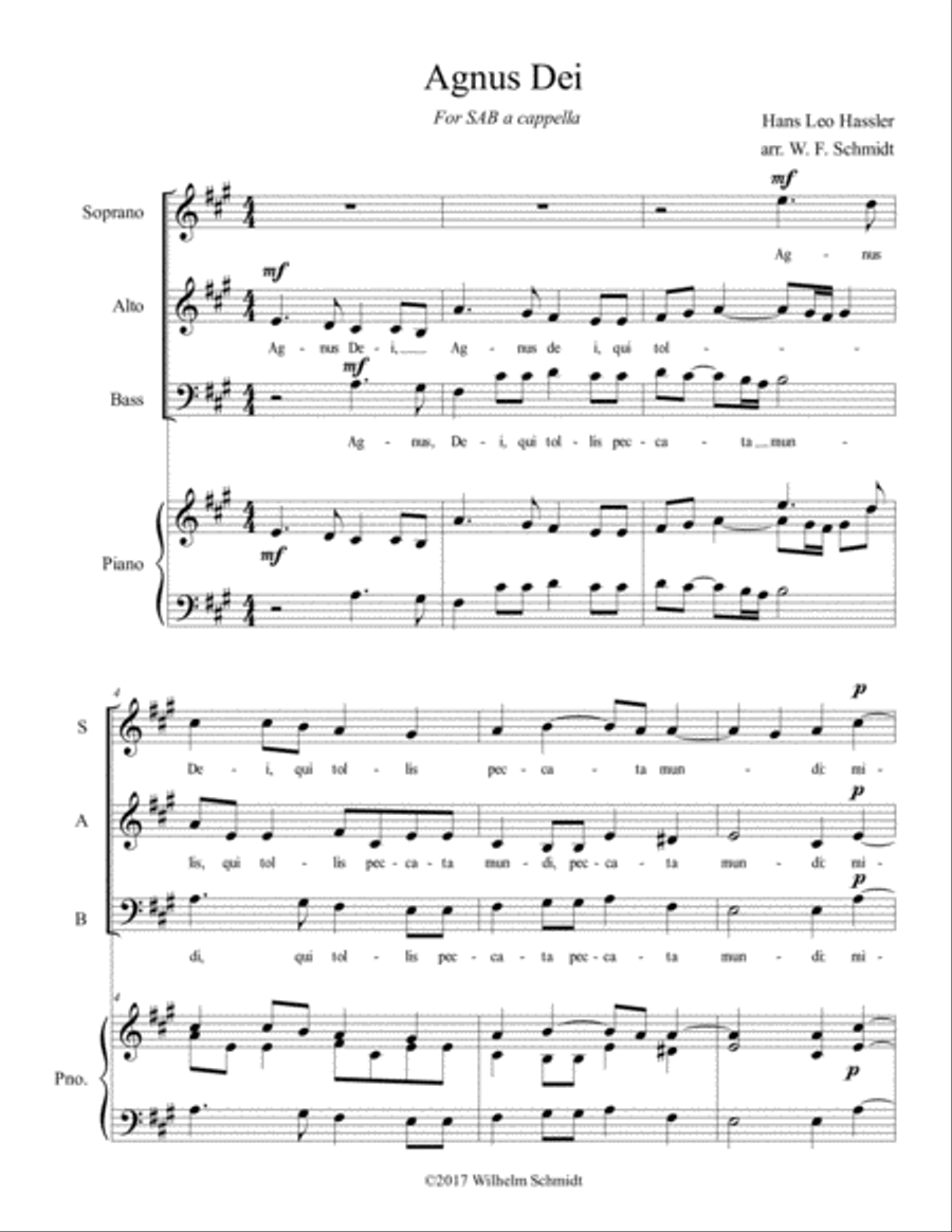 Agnus Dei 3-Part scores gallery preview page 1