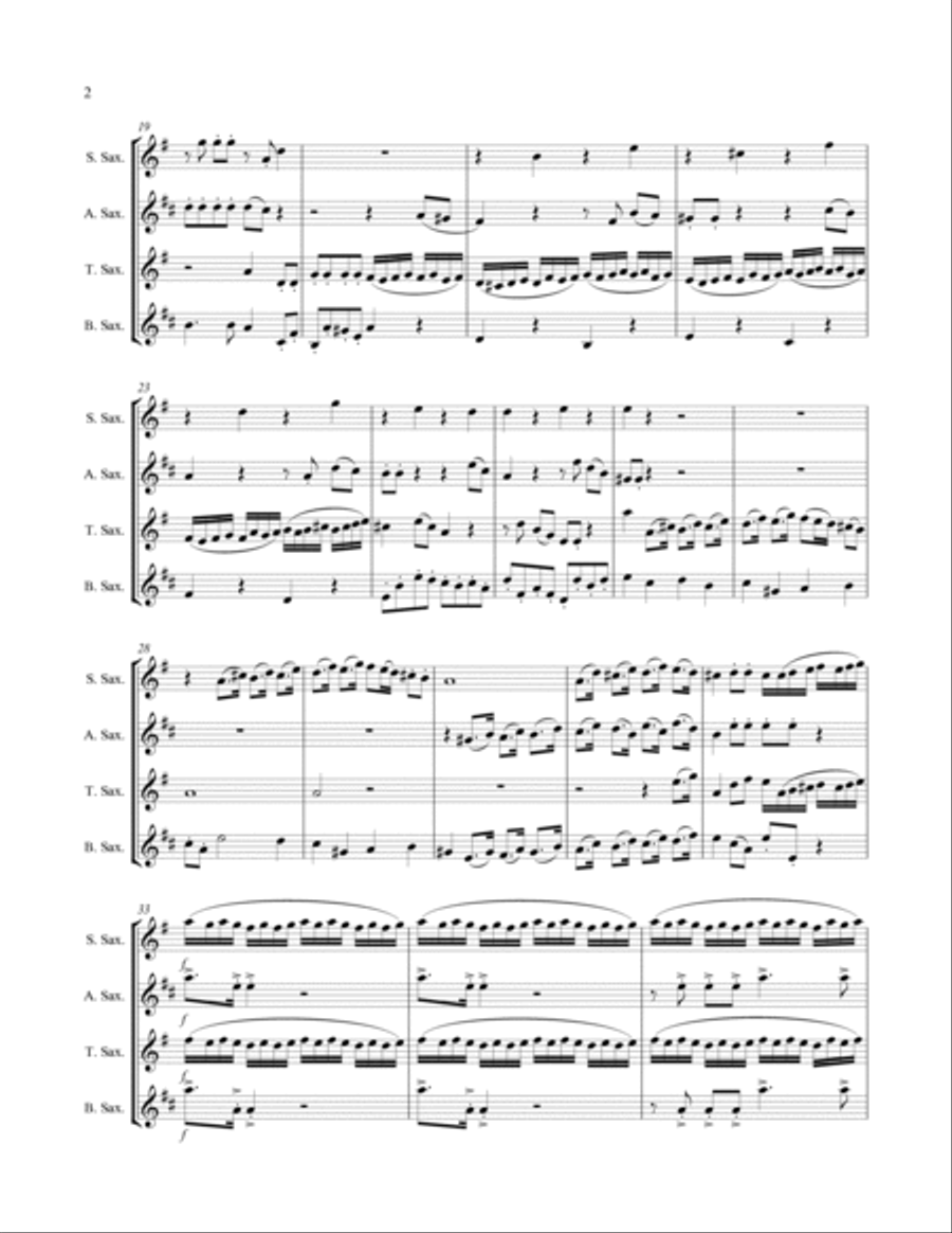 Handel - For Unto Us a Child is Born from Messiah (for Saxophone Quartet SATB) Saxophone Quartet scores gallery preview page 3