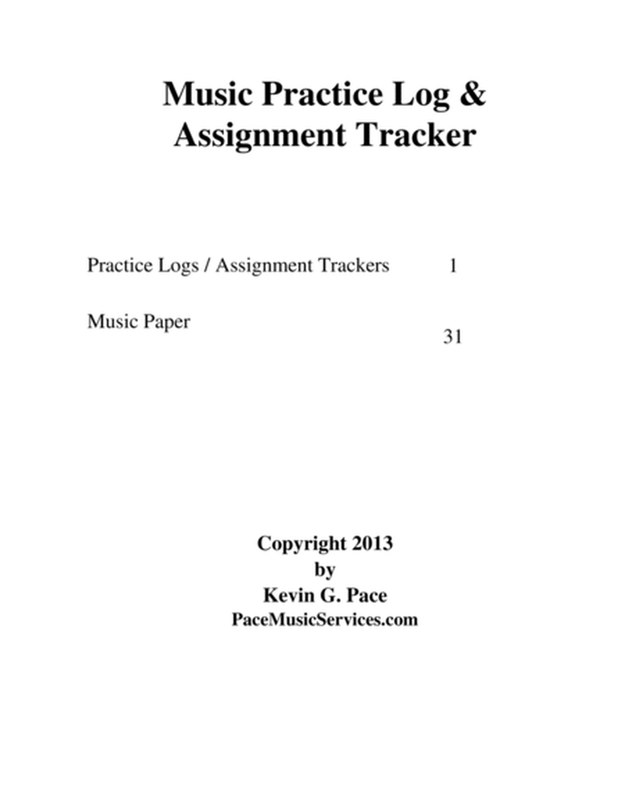 Music Practice Log and Assignment Tracker book