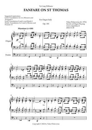 Fanfare on St. Thomas, Op. 181 (Organ Solo) by Vidas Pinkevicius