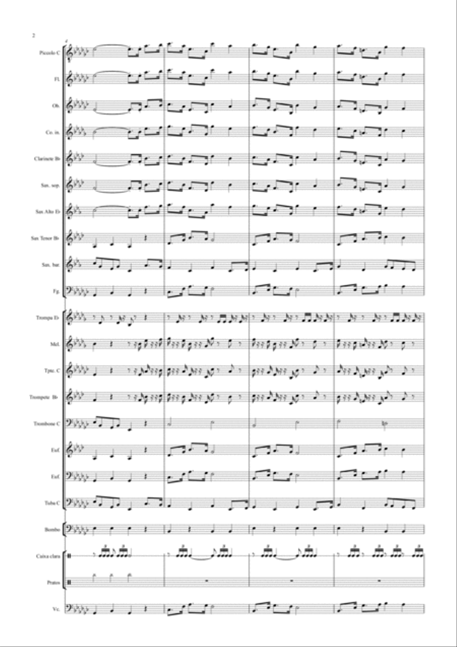 Hino da Filarmônica Municipal Bom Jesus dos Martírios Concert Band scores gallery preview page 2