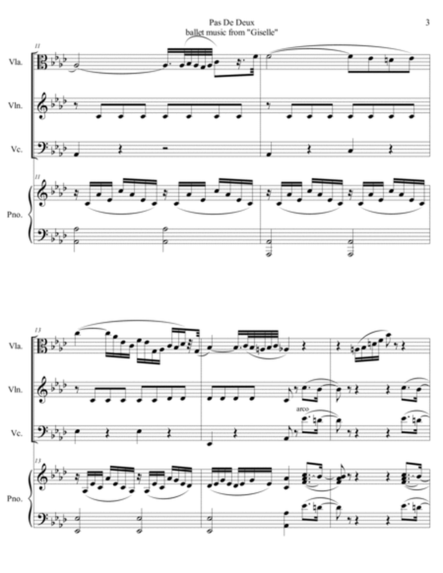 Adolphe Adam - Pas De Deux (Giselle) arr. for piano quartet (score and parts)