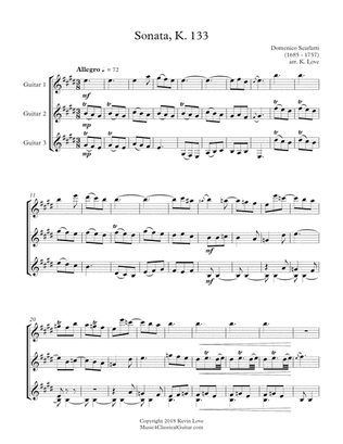Book cover for Sonata, K. 133 (Guitar Trio)