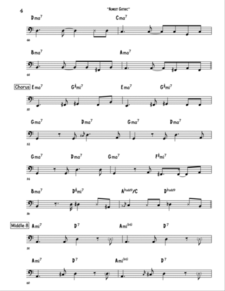 Almost Gothic Bass Guitar scores gallery preview page 4