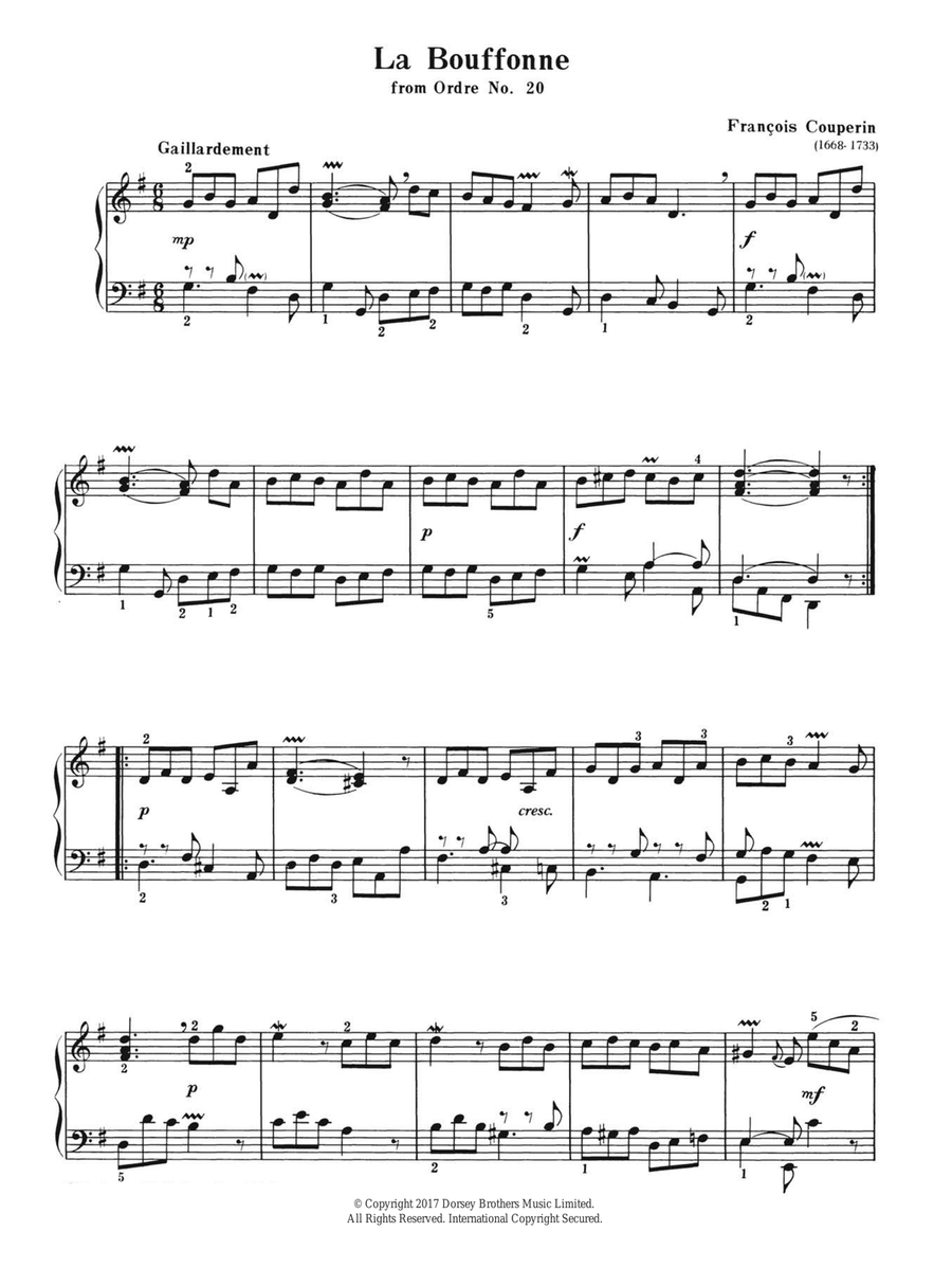 La Bouffonne (from Ordre No. 20) Piano Solo scores gallery preview page 1